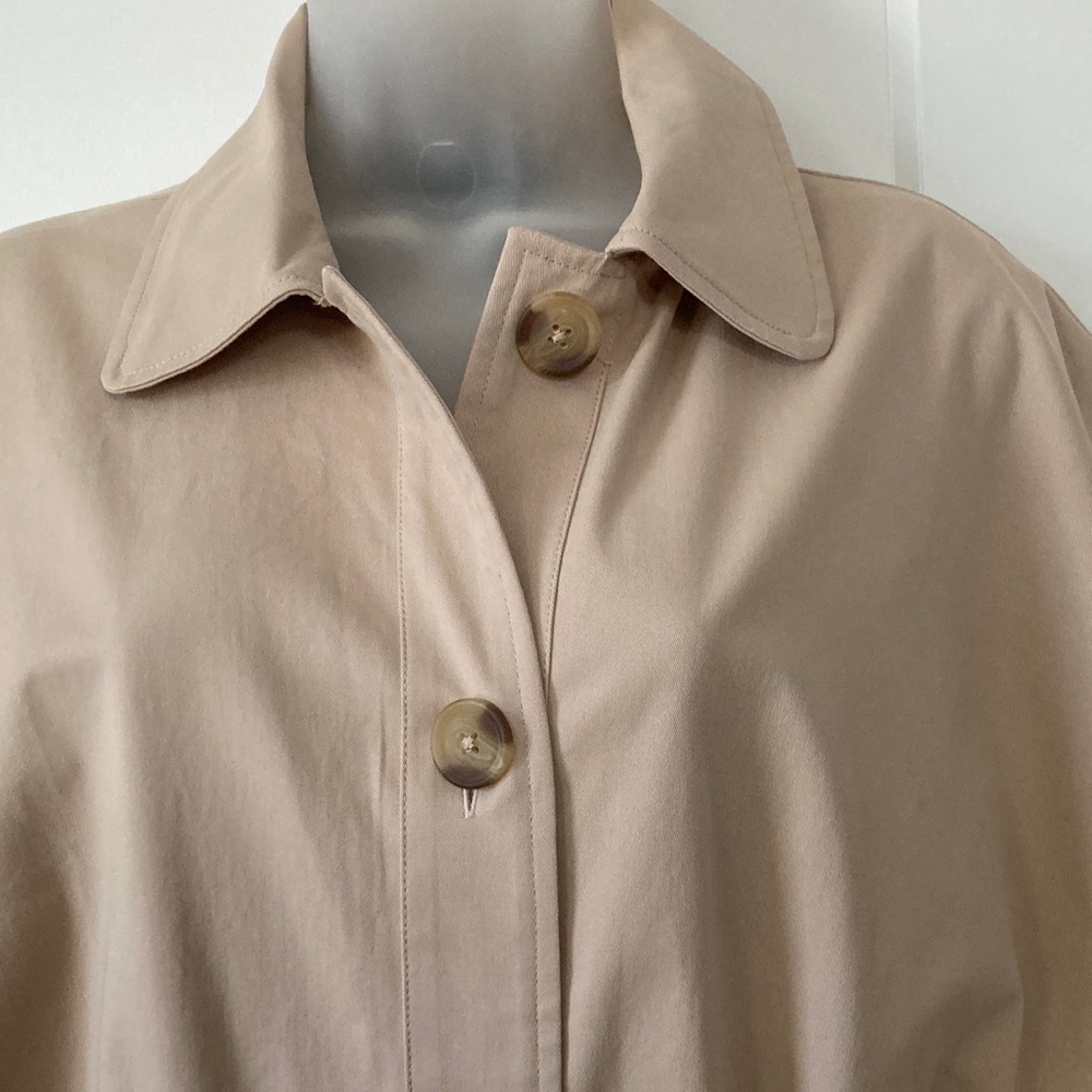 Tan Cape Jacket ,Poncho! Belted,Size -XS/S, lined, 97% cotton, 3% spandex - Picture 3 of 11